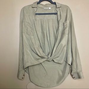 Holding Horses Moss Green Wrap Button Up Shirt